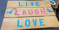 Beautiful Large Wooden Live Laugh Love Wall Decor