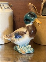 Mid Century Mallard Duck Pottery Figurine