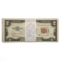 PACK OF (100) 1953 $2 LEGAL TENDER USN'S GEM UNC