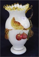 Stevens and Williams 7" pitcher w/hanging cherries