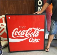 Original Coca Cola light box approx 3 x 3 ft