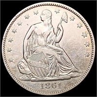 1861 Seated Liberty Half Dollar CHOICE AU