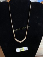 14k Gold Necklace w/diamond, 6.48 grams