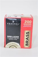 Case of Federal 9mm Luger, 115 grain FMJ RN brass