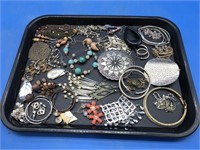 Tray of Vintage Fashion Earrings for Pierced Ears