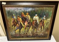 Signed B. Long Painting of Horses