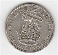 1929 Great Britain One Shilling silver