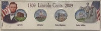 US (4) 2009 Colorized Lincoln Coin Set