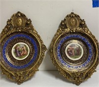 FRAMED VINTAGE CHARGERS KNOWLES PLATES