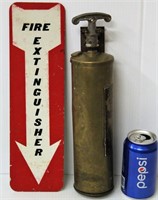 Vintage General Quick Aid Fire Extinguisher & Sign