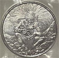 Troy Oz. Silver Art Bar - Aztec Death God
