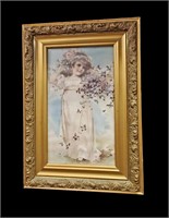 ANTIQUE VICTORIAN CHILD FRAMED PRINT - NO SHIPPING