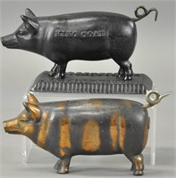 TWO PIG CIGAR CUTTERS