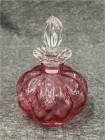 Fenton Pink Cranberry Optic Perfume Bottle