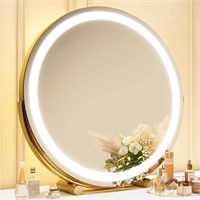 Gold Vanity Mirror  18 Inch  Lighted  360