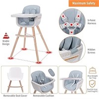 3-in-1 Wooden High Chair,baby High Chair With Adju