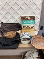 Baskets and bags with ironing pad
