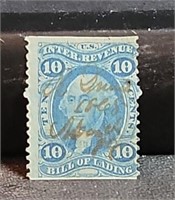 U.S. 10c inter. Rev. Stamp blue