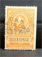 U.S. 30 dollar inter. Rev. Stamp