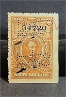 U.S. 60 dollar inter.rev. stamp