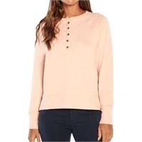 Gap Ladies Henley Sweatshirt Peach Melba (XXL)