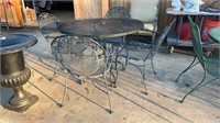 Wrought Iron Patio Table and Four Chairs
