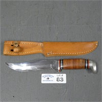 Case XX 381-6 Leather Handled Fixed Blade Knife