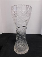 vintage vase cut lead crystal frosted roses