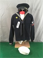 US Navy WW2 Donald Duck Hat, White Hat & Blouse