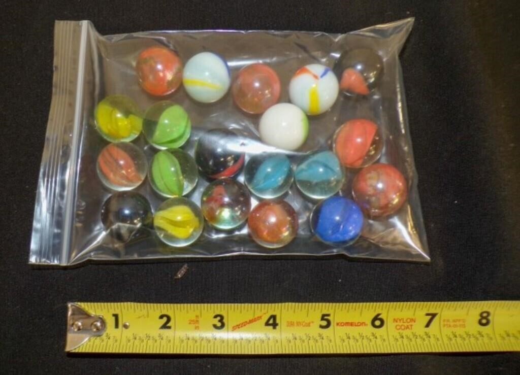 20 large vintage marbles