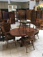 Wood dining table w/4 chairs, approx 60x41x29