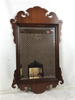 Wall Hanging Beveled Mirror with Wooden Frame