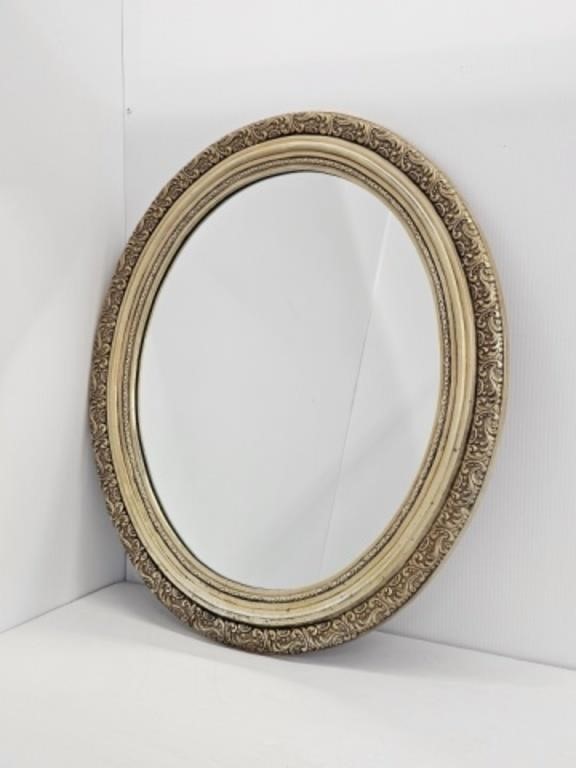 OVAL FRAMED WALL MIRROR - 29" X 25.5"