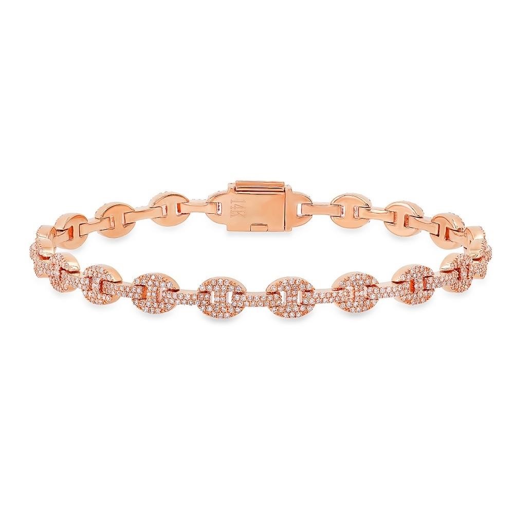 14K ROSE GOLD 2.71CT DIAMOND BRACELET