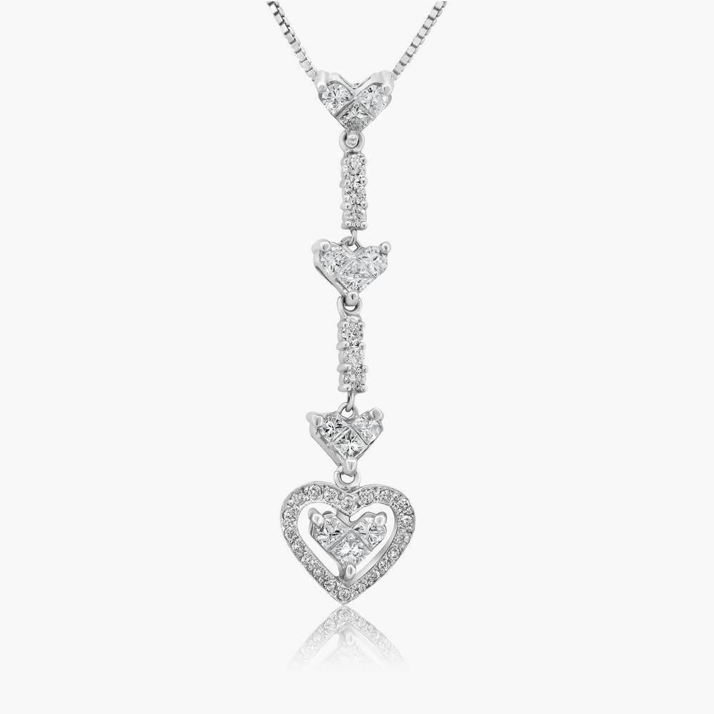 14K WHITE GOLD 1.06CT DIAMOND PENDANT