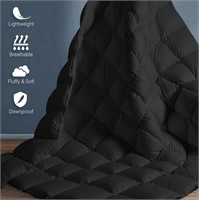 Goose Feather Comforter Oversized King  - BLACK