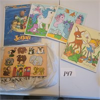 Kid's Wooden Puzzle Lot