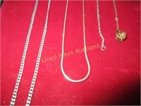 4pc Sterling Silver - Chains / Necklace / Bracelet