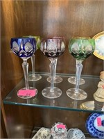 LOT OF 6 CRYSTAL CUT TO CLEAR GOBLETS