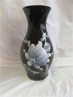 HAND PAINTED AMETHYST GLASS VASE 8.5"T