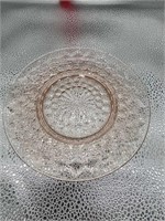 Vintage pink depression glass plate #2