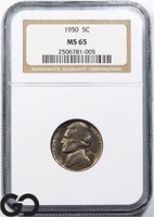 1950 Jefferson Nickel, NGC MS65 Price Guide: $26