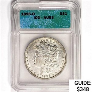 1896-O Morgan Silver Dollar ICG AU53