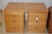 2 Wood Side Tables W/ Drawers