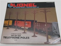 LIONEL SET OF 10 TELEPHONE POLES NEW IN BOX.