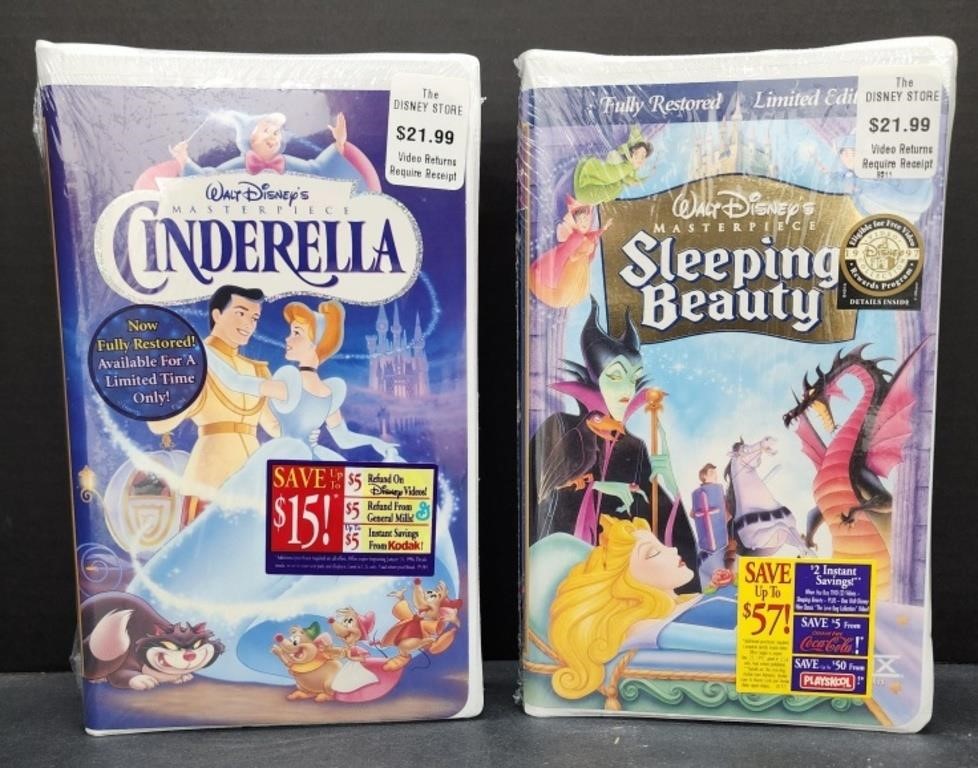 (E) Disney VHS Tapes- 
             Cinderella &