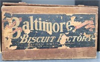 (E) Baltimore Biscuit Factory Wooden Chest