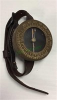 WW II paratrooper wrist compass with leather