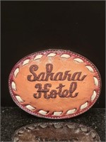 A Vintage Tony Lama "Sahara Hotel" Leather Buckle