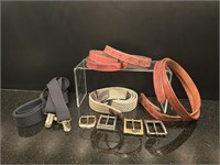 3 Men's Belts & Set of Suspenders